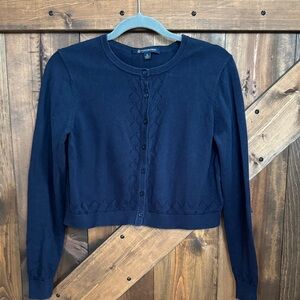 Brooks Brothers Navy Blue Cropped Cardigan